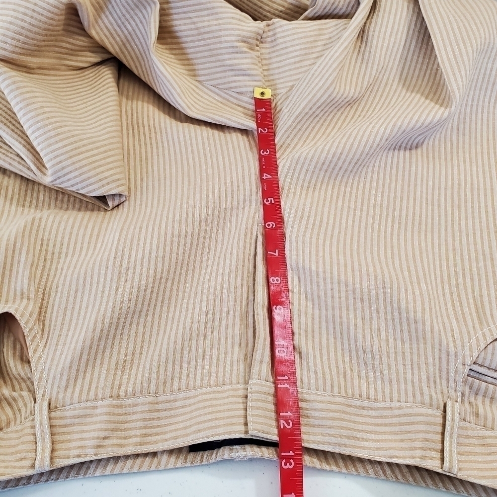 NEW Linen Cotton Striped Plus Size Pants Size 16W Kasper Ankle Trousers Office - Picture 9 of 12